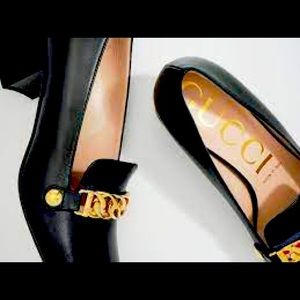 Brand NEW Gucci Sylvie leather mid-heel pump size 6.5.